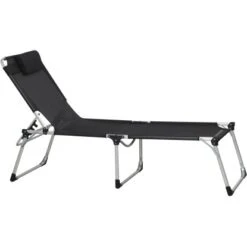 Siena Garden Dreibeinliege Sole Schwarz 214 Cm X 70 Cm X 45 Cm