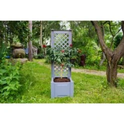 KHW Pflanzkasten Klein Mit Spalier Grau