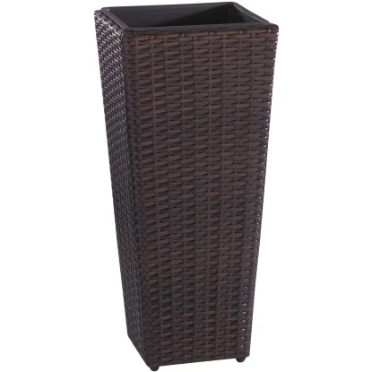 Gartenfreude Pflanzkübel Polyrattan Konisch 28 Cm X 28 Cm Bicolor Braun