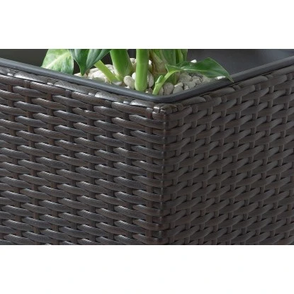 Gartenfreude Pflanzkübel Polyrattan Konisch 28 Cm X 28 Cm Bicolor Braun – Bild 3