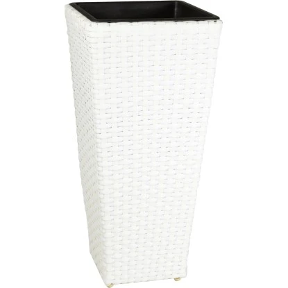 Gartenfreude Pflanzkübel Polyrattan Konisch 28 Cm X 28 Cm Weiß