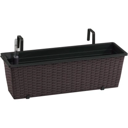 Gartenfreude Balkonkasten Polyrattan 50 Cm X 19 Cm Mocca Mit Bewässerungssystem