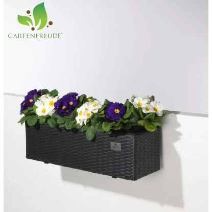 Gartenfreude Balkonkasten Polyrattan Eckig 60 Cm X 19 Cm Anthrazit – Bild 2