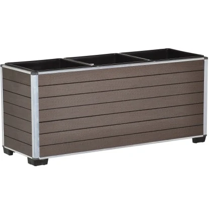 Gartenfreude Pflanzgefäß WPC Eckig 79 Cm X 27 Cm Braun