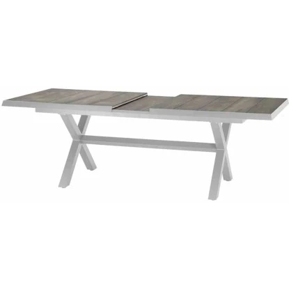 Siena Garden Sincro Ausziehtisch 200-260 Cm X 100 Cm X 77 Cm Weiß-Grau – Bild 2