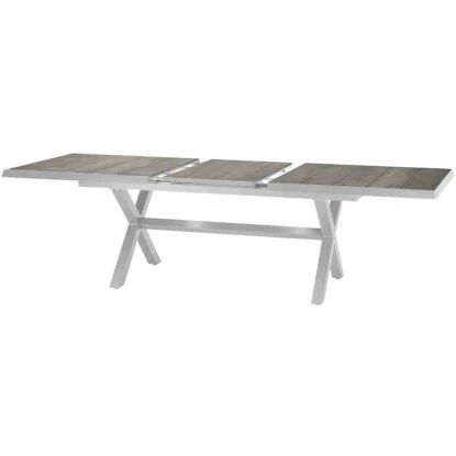 Siena Garden Sincro Ausziehtisch 200-260 Cm X 100 Cm X 77 Cm Weiß-Grau – Bild 3