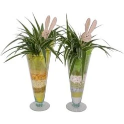 Osterarrangement In Dekorierter Glasvase Topf-Ø Ca. 12 Cm