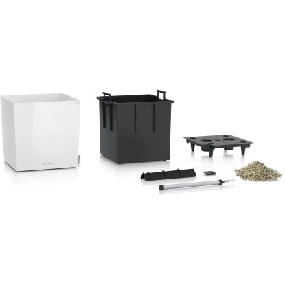 Lechuza Pflanzgefäß Cube Premium 30 Cm X 30 Cm Weiß Hochglanz – Bild 2