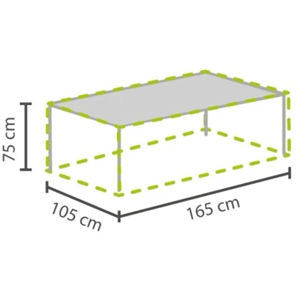 Perel Garten-Schutzhülle Für Gartentische Max. 160 Cm 75 Cm X 205 Cm X 165 Cm – Bild 2