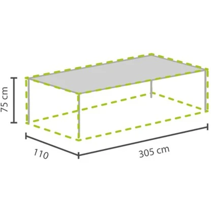 Perel Garten-Schutzhülle Für Gartentische Max. 300 Cm 75 Cm X 110 Cm X 305 Cm – Bild 2