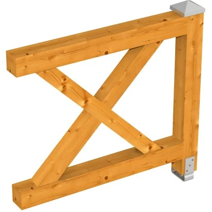 Skan Holz Brüstung Andreaskreuz 108 X 84 Cm Fichte Eiche Hell