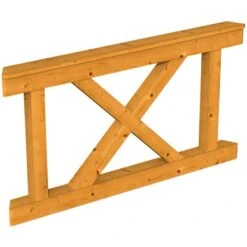 Skan Holz Brüstung Andreaskreuz 150 X 84 Cm Fichte Eiche Hell