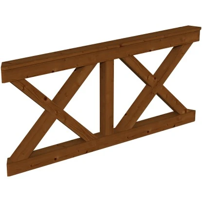 Skan Holz Brüstung Andreaskreuz 180 X 84 Cm Fichte Nussbaum