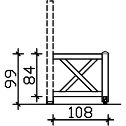 Skan Holz Brüstung Andreaskreuz 108 X 84 Cm Fichte Natur – Bild 4