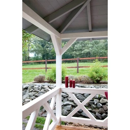 Skan Holz Brüstung Andreaskreuz 108 X 84 Cm Fichte Natur – Bild 2