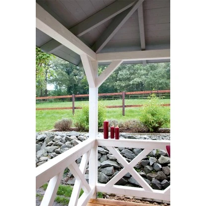 Skan Holz Brüstung Andreaskreuz 108 X 84 Cm Fichte Eiche Hell – Bild 2