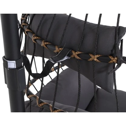 Siena Garden Salerno Hängekorb Schwarz - Natur Gestell Stahl – Bild 14