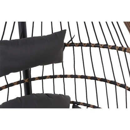 Siena Garden Salerno Hängekorb Schwarz - Natur Gestell Stahl – Bild 16