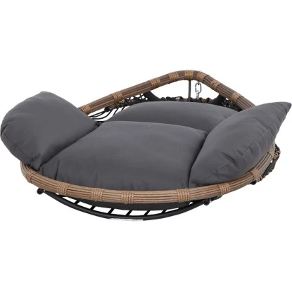 Siena Garden Salerno Hängekorb Schwarz - Natur Gestell Stahl – Bild 3