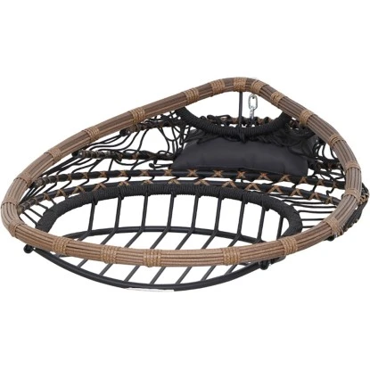 Siena Garden Salerno Hängekorb Schwarz - Natur Gestell Stahl – Bild 4