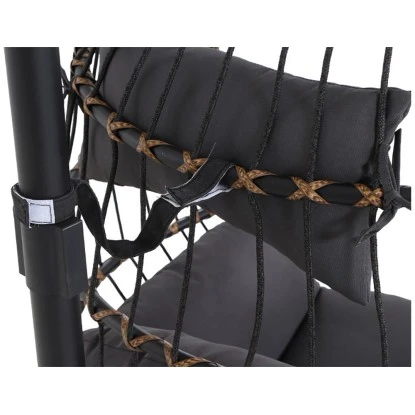 Siena Garden Salerno Hängekorb Schwarz - Natur Gestell Stahl – Bild 9