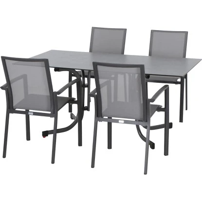 Siena Garden Dining-Set Velia 5-teilig 4 X Sessel 1 X Klapptisch
