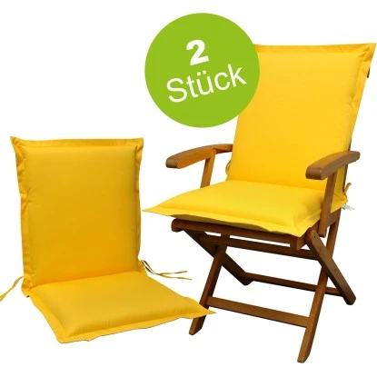 Indoba® 2 X Sitzauflage Niederlehner Premium95°C Vollwaschbar Gelb 100x50 Cm
