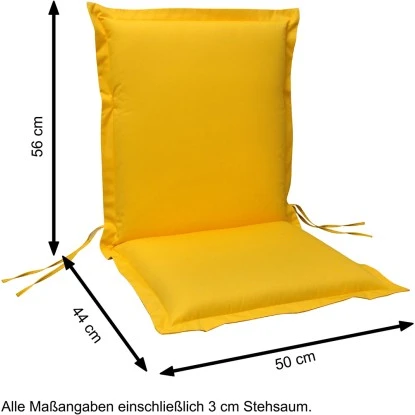 Indoba® 2 X Sitzauflage Niederlehner Premium95°C Vollwaschbar Gelb 100x50 Cm – Bild 5