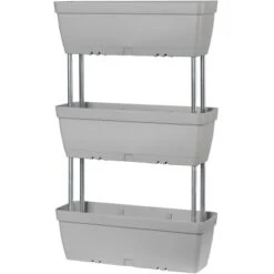 Deroma Trio Pflanzkasten Enjoy 49 Cm X 16 Cm X 80 Cm Grau