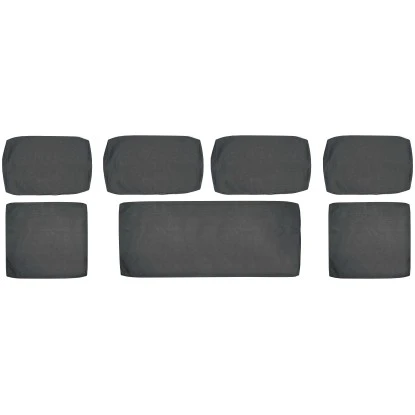 (Ersatz-)Kissenhüllen-Set Für Junee Lounge-Sofa-Set Wicker Anthrazit 7-teilig