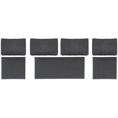 (Ersatz-)Kissenhüllen-Set Für Junee Lounge-Sofa-Set Wicker Anthrazit 7-teilig – Bild 2