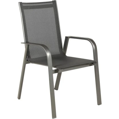 Acamp Set 4x Stapelsessel Urban Tisch Acaplan Loft 160x90 Cm Anthrazit-Schiefer – Bild 2