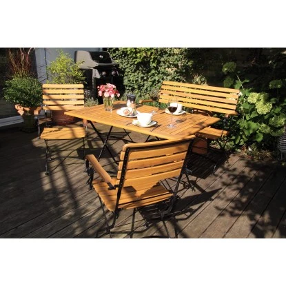Acamp Set Lindau 2x Stuhl 1x Bank 1x Tisch 120 Cm X 80 Cm Teak-Schwarz – Bild 10