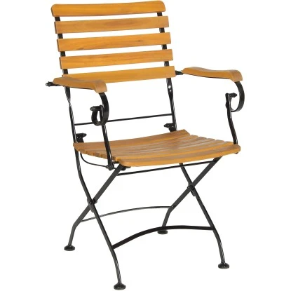 Acamp Set Lindau 2x Sessel 1x Bank 1x Tisch 120 Cm X 80 Cm Teak-Schwarz – Bild 2