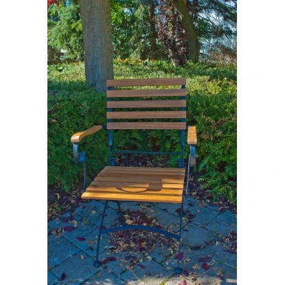 Acamp Set Lindau 2x Sessel 1x Bank 1x Tisch 120 Cm X 80 Cm Teak-Schwarz – Bild 5