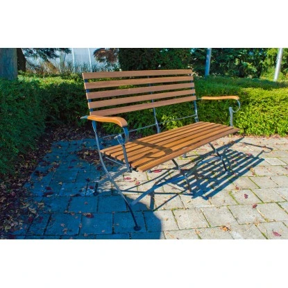 Acamp Set Lindau 2x Sessel 1x Bank 1x Tisch 120 Cm X 80 Cm Teak-Schwarz – Bild 7