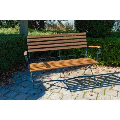 Acamp Set Lindau 2x Sessel 1x Bank 1x Tisch 120 Cm X 80 Cm Teak-Schwarz – Bild 8