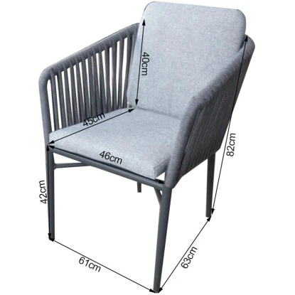 Acamp Set 4x Stapelsessel Manhattan 1x Tisch Boulevard 120 Cm X 80 Cm Anthrazit – Bild 8