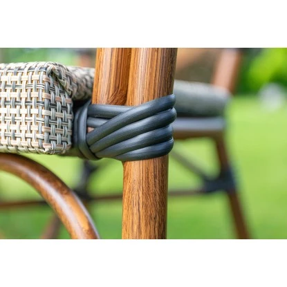 Acamp Set 4x Sessel Maui 1x Tisch Maui Ø 70 Cm Bambus-Cappuccino – Bild 6