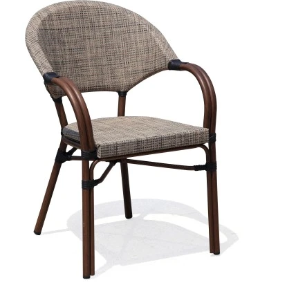 Acamp Set 4x Sessel Maui 1x Tisch Maui Ø 70 Cm Bambus-Cappuccino – Bild 2