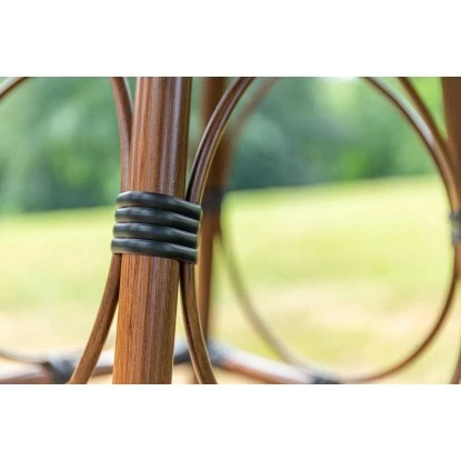 Acamp Set 4x Sessel Maui 1x Tisch Maui Ø 70 Cm Bambus-Cappuccino – Bild 9