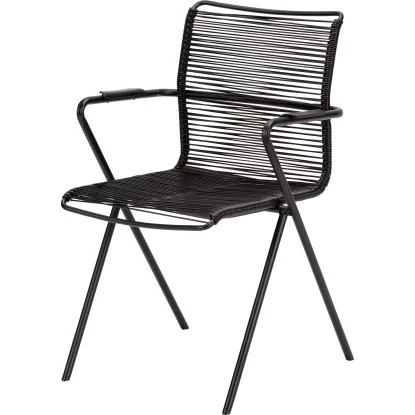 Acamp Set 4x Stapelsessel Alpha Rope 1x Glastisch Alpha Anthrazit-Cemento – Bild 3