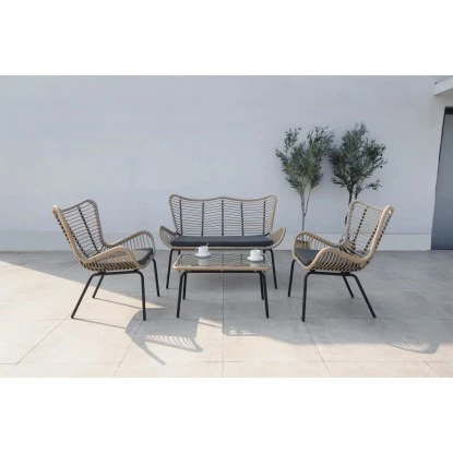 Acamp Loungegruppe Korfu Schwarz-Bambus – Bild 3