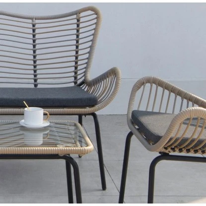 Acamp Loungegruppe Korfu Schwarz-Bambus – Bild 2