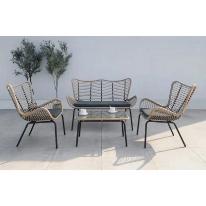 Acamp Loungegruppe Korfu Schwarz-Bambus – Bild 4