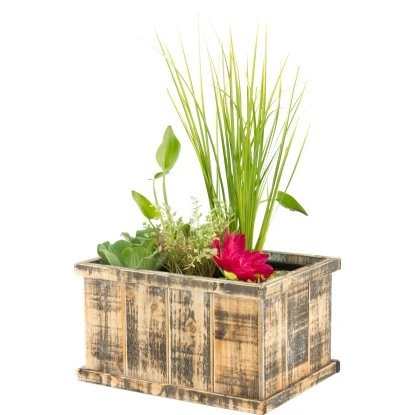 OBI Terrassenteich In Holzkiste Brussels Braun Topf-Ø Ca. 40 Cm