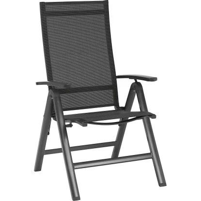 Klappsessel Pacora II Textilen Mit Verstellbarer Rückenlehne Schwarz