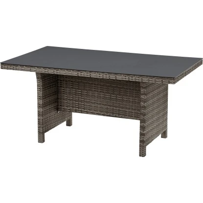 Lounge-Set Mit Esstisch Vermont 5-teilig Polyrattan Rechts Shadow Earth – Bild 6