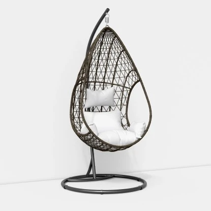 Hängesessel Pinamar Aus Polyrattan Grau-Beige – Bild 2