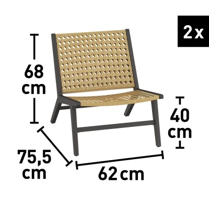 Balkonset Caddoa 3-teilig Schwarz-Natur – Bild 8